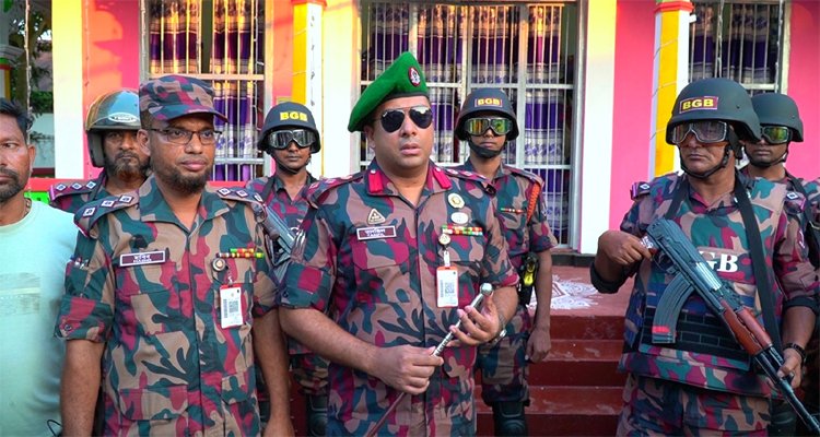সীমান্তবর্তী পূজামণ্ডপের নিরাপত্তায় ১২ প্লাটুন বিজিবি মোতায়েন